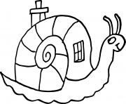 escargot maison dessin à colorier
